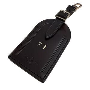 Louis Vuitton 7 1 Stamped Leather Tag Damier Ebene Goldtone UEC